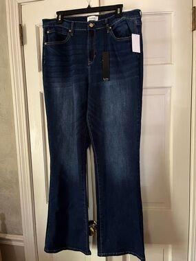 Nicole Miller Dark Indigo Flare Jeans
